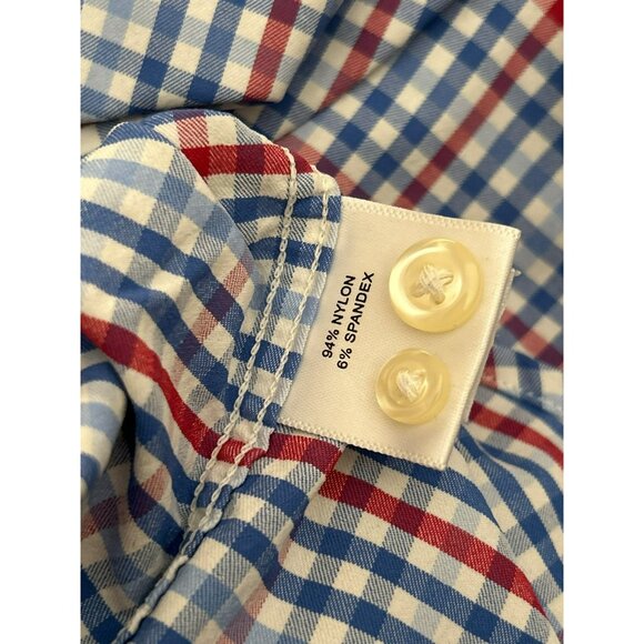 Peter Millar Summer Comfort Red White Blue Button Down Long Sleeve Shirt Sz L - Picture 5 of 8